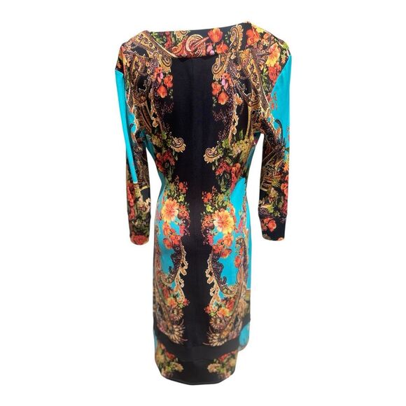 Joseph Ribkoff Bold Abstract Design Midi Dress Size 8 - Picture 4 of 6